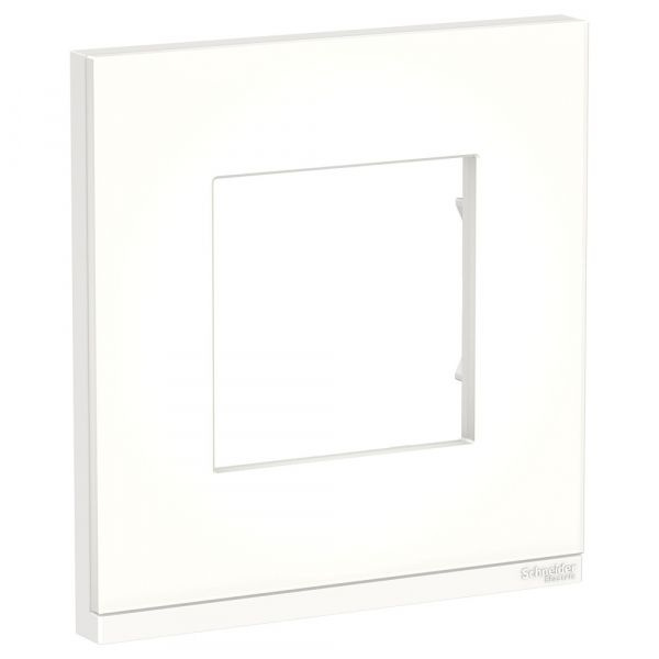 Schneider Electric Unica Pure Матовое стекло/Белая Рамка 1-ая горизонтальная, NU600289  #1