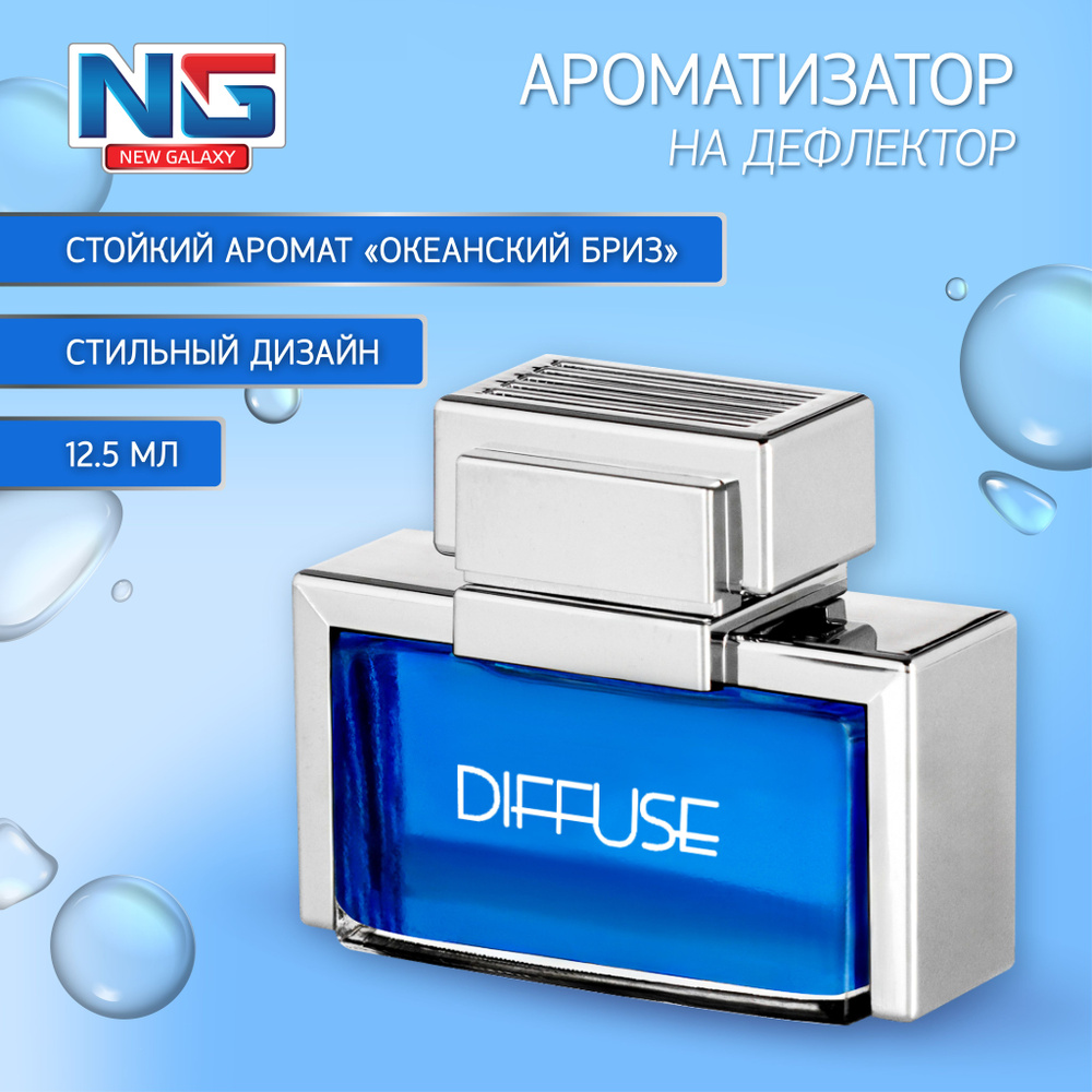 Ароматизатор на дефлектор NEW GALAXY Diffuse, 12,5мл, океанский бриз  #1
