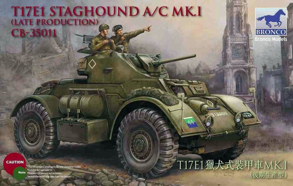 Сборная модель военной техники Bronco Models T17E1 Staghound A/C Mk. I (Late Production ), масштаб 1/35 #1