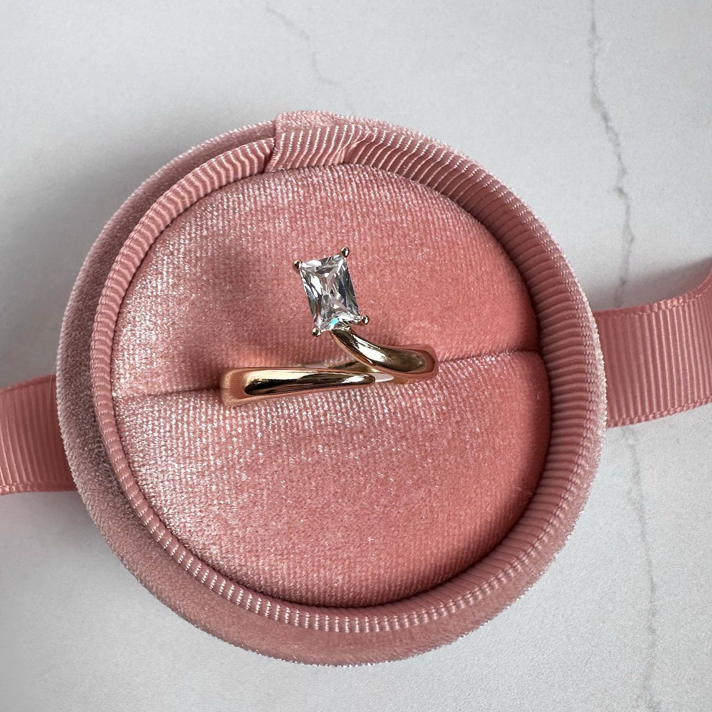 Перстень с прямоугольным цирконом, универсальный размер, Xuping Jewelry  #1