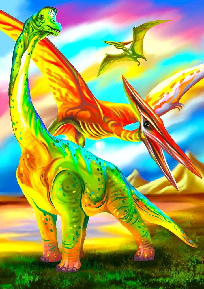 Деревянный пазл для детей Динозавр Брахиозавр 80 деталей  #1