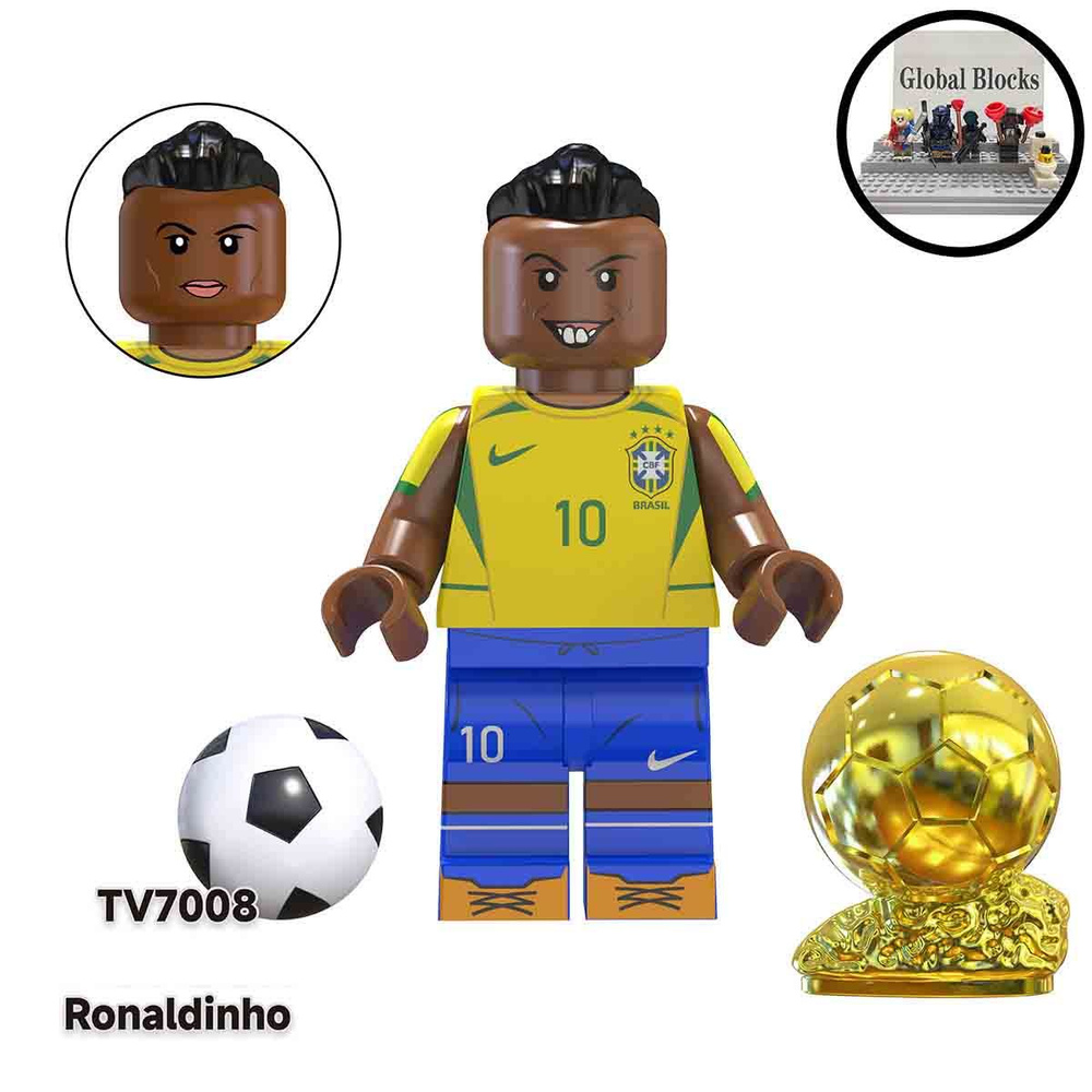 фигурок минифигурки (совместим с лего),FIFA World Cup футбол(Football) 4.5см-пакет/Ronaldinho-T008  #1