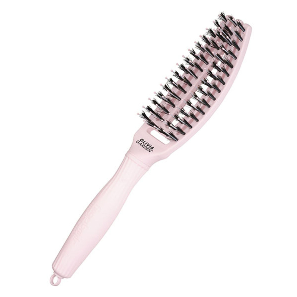 Olivia Garden Щетка для волос Fingerbrush Care Iconic Boar&Nylon Pastel Pink S #1