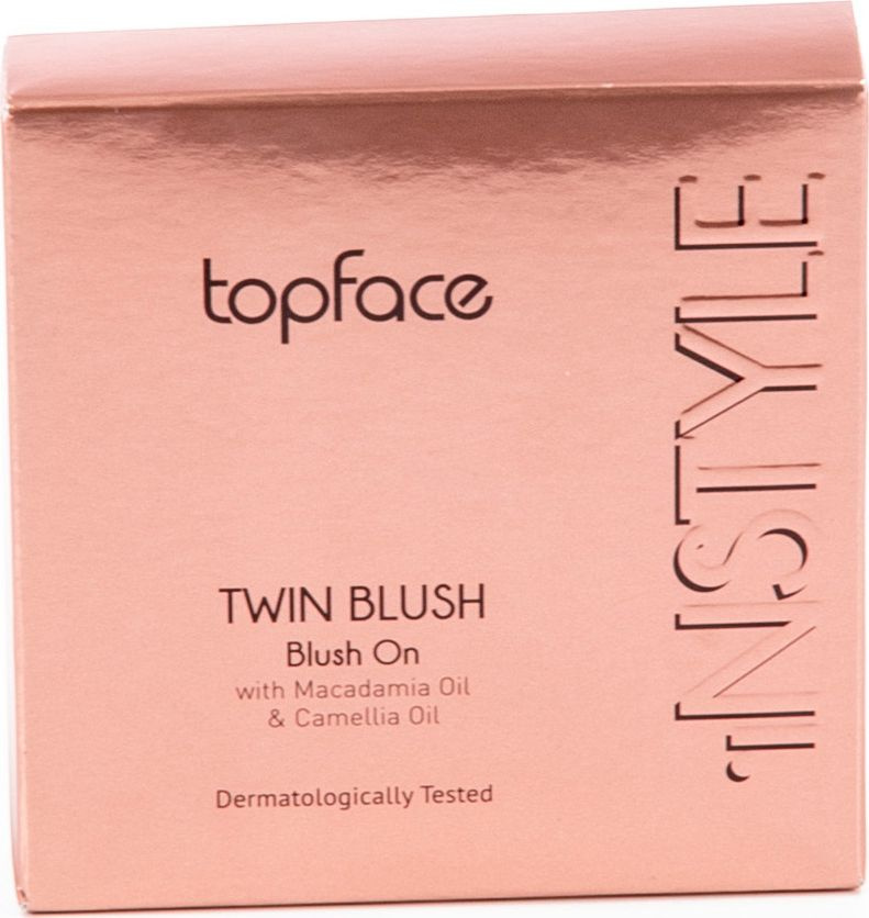 TopFace / ТопФейс Румяна для лица сухие Instyle Twin Blush On двойные, тон 05 холодно-розовый, песочный, #1