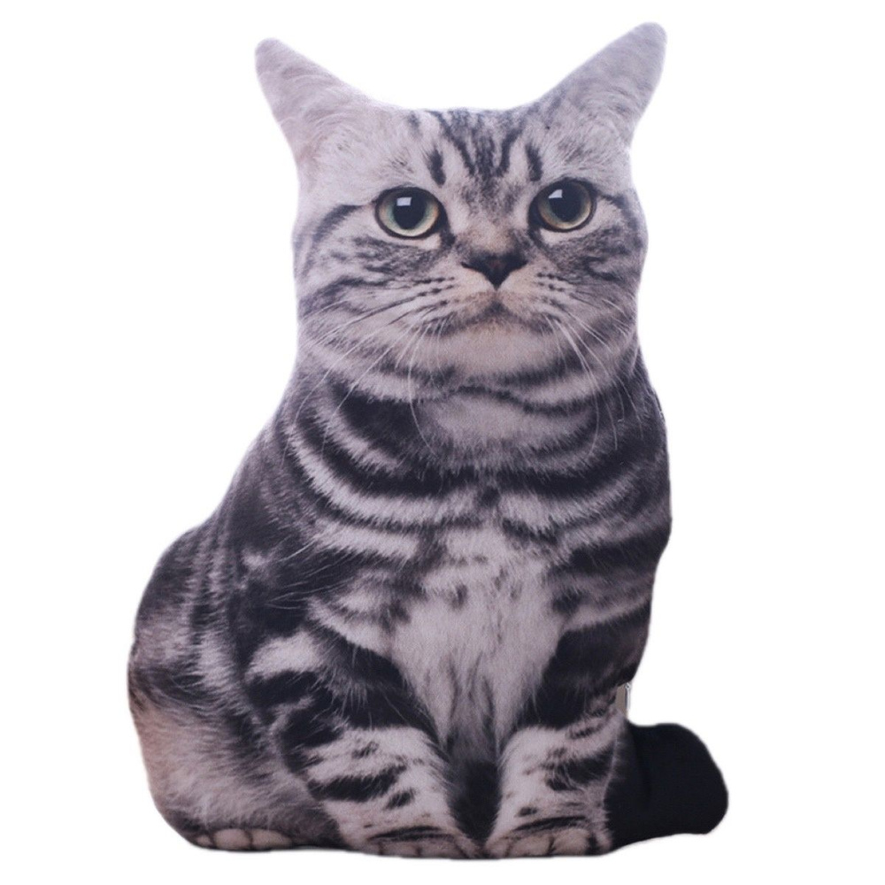 Мягкая игрушка полосатый кот плюшевая 3D 24см реалистичная для детей и взрослых  #1