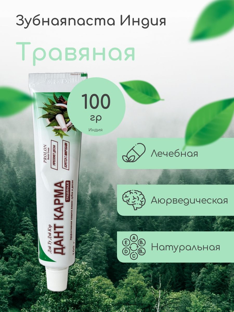 Зубная паста аюрведа травяная Herbal DANT KARMA 100г #1
