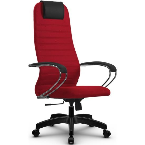 Кресло офисное МЕТТА SU-BK131-10 Красный/Красный крестовина PL (SU-BK-10)  #1