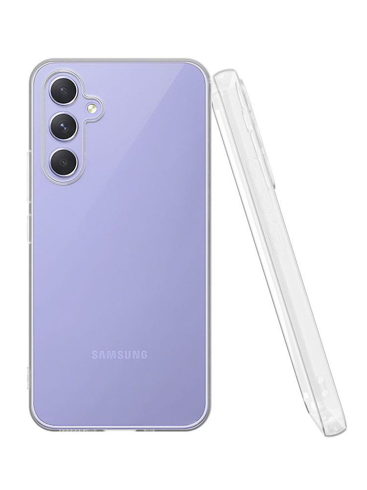 Силиконовый чехол Mcover для Galaxy A35 (5G) (Галакси А35 5Джи), прозрачный, с защитой камеры  #1