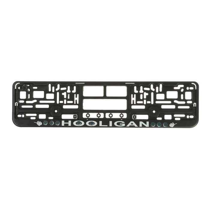 Рамка для автомобильного номера Арт рэйсинг "Hooligan", черная, пластик  #1