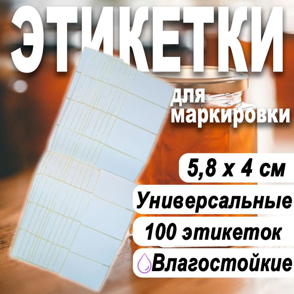 Наклейки для банок, коробок, папок, записей. Набор Этикеток 100 шт  #1