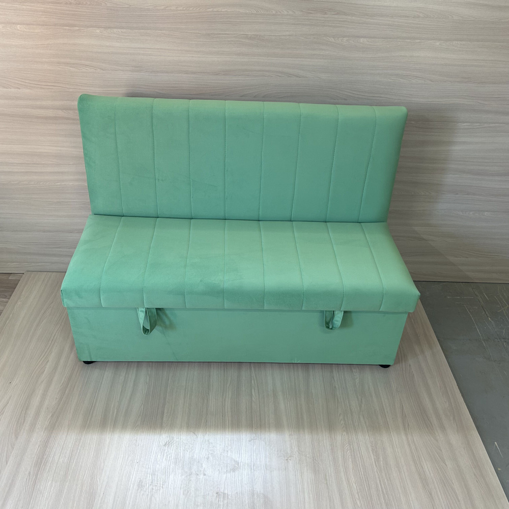 Мини диван "Мишель" прямой, с ящиком для хранения, нераскладной, зеленый  #1
