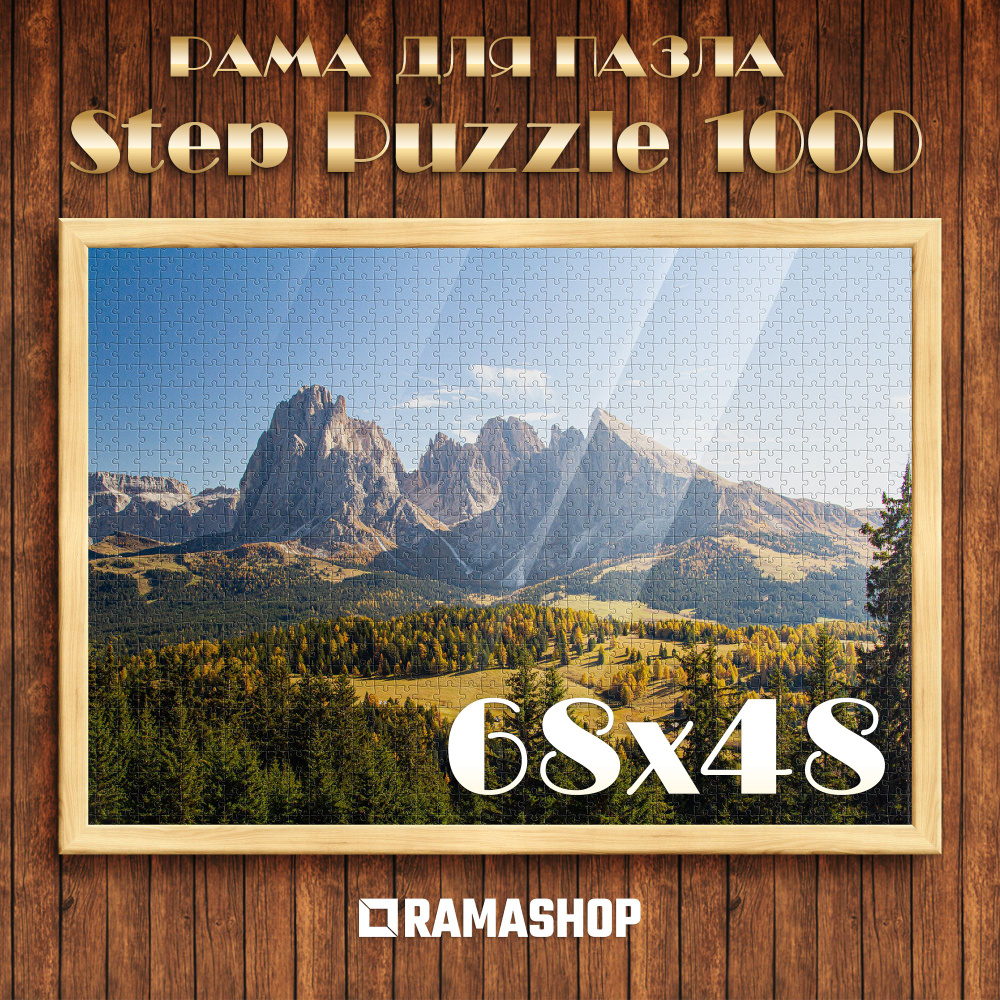 Рамка для пазла 68х48 см. Step Puzzle 1000 деталей, рама багетная. Профиль 2416 скругленный. Сращенная #1