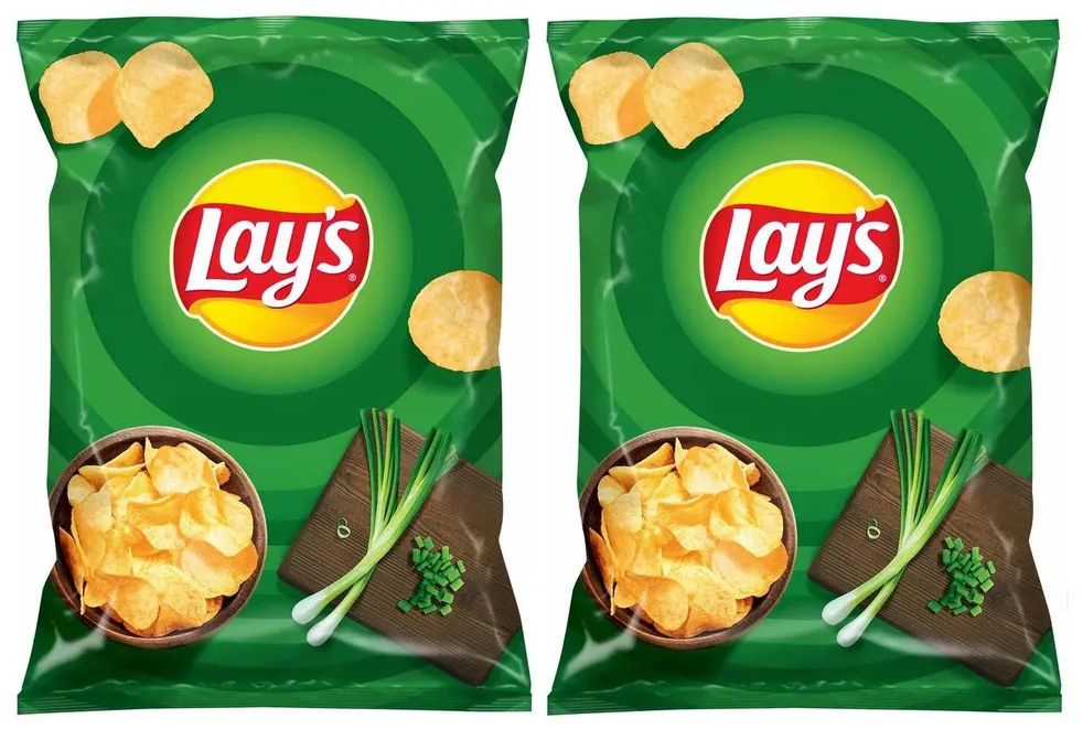 Чипсы картофельные Lays Зеленый Лук 140 грамм - 2 штуки #1