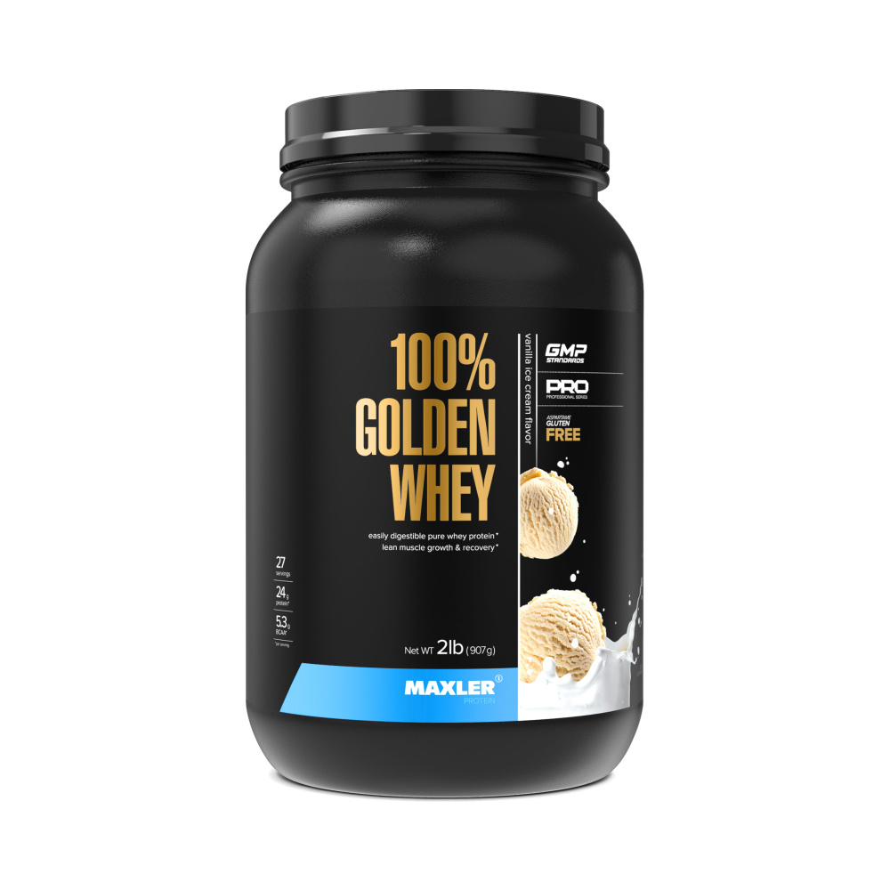 Протеин сывороточный Maxler 100% GOLDEN WHEY 907г Ванильное мороженое  #1