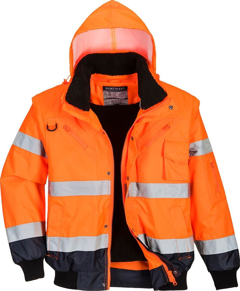 Зимняя светоотражающая куртка Portwest C465 3в1, сигнальный оранжевый/тёмно-синий  #1