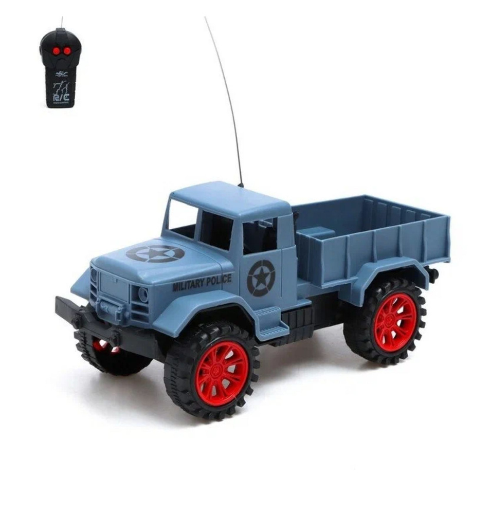 Детская машинка, Грузовик радиоуправляемый "Военный", работает от батареек.  #1
