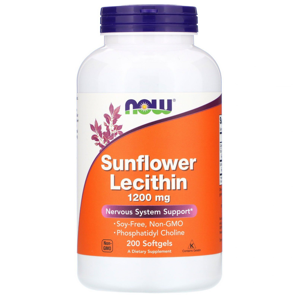 NOW Sunflower Lecithin (Лецитин Подсолнечника)( 1200 mg (200 softgels) #1