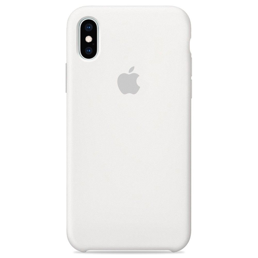 Силиконовый чехол для смартфона Silicone Case на iPhone Xs MAX / Айфон Xs MAX с логотипом, белый  #1