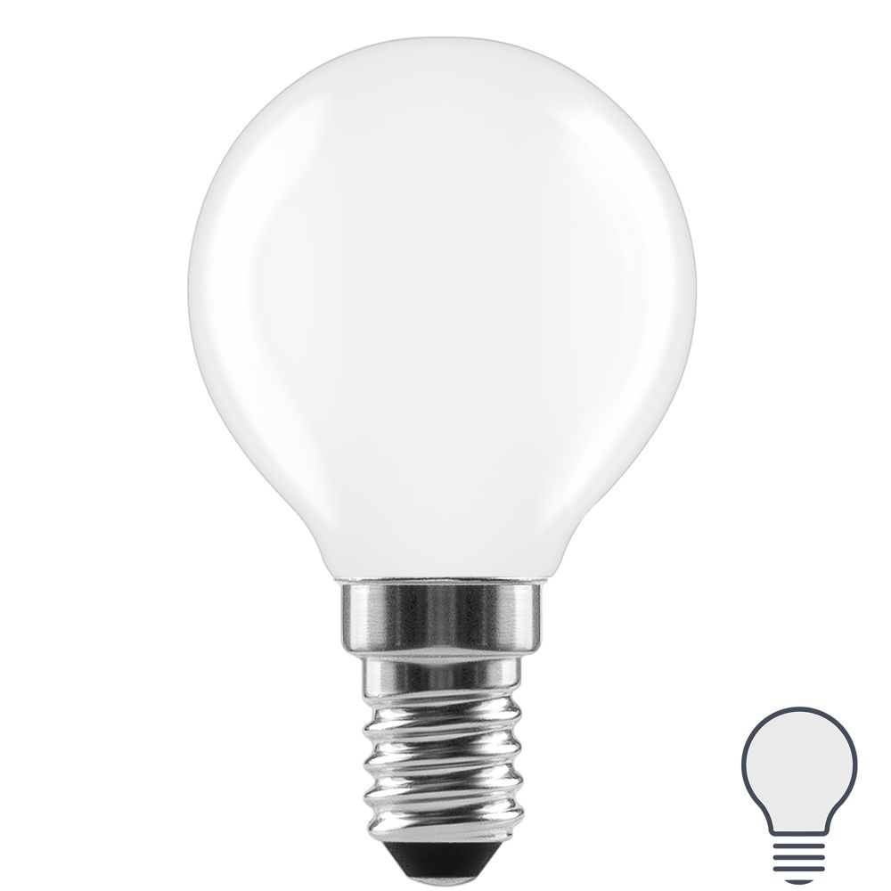 Лампа светодиодная Lexman E14 220-240 В 5 Вт шар матовая 600 лм нейтральный белый свет  #1