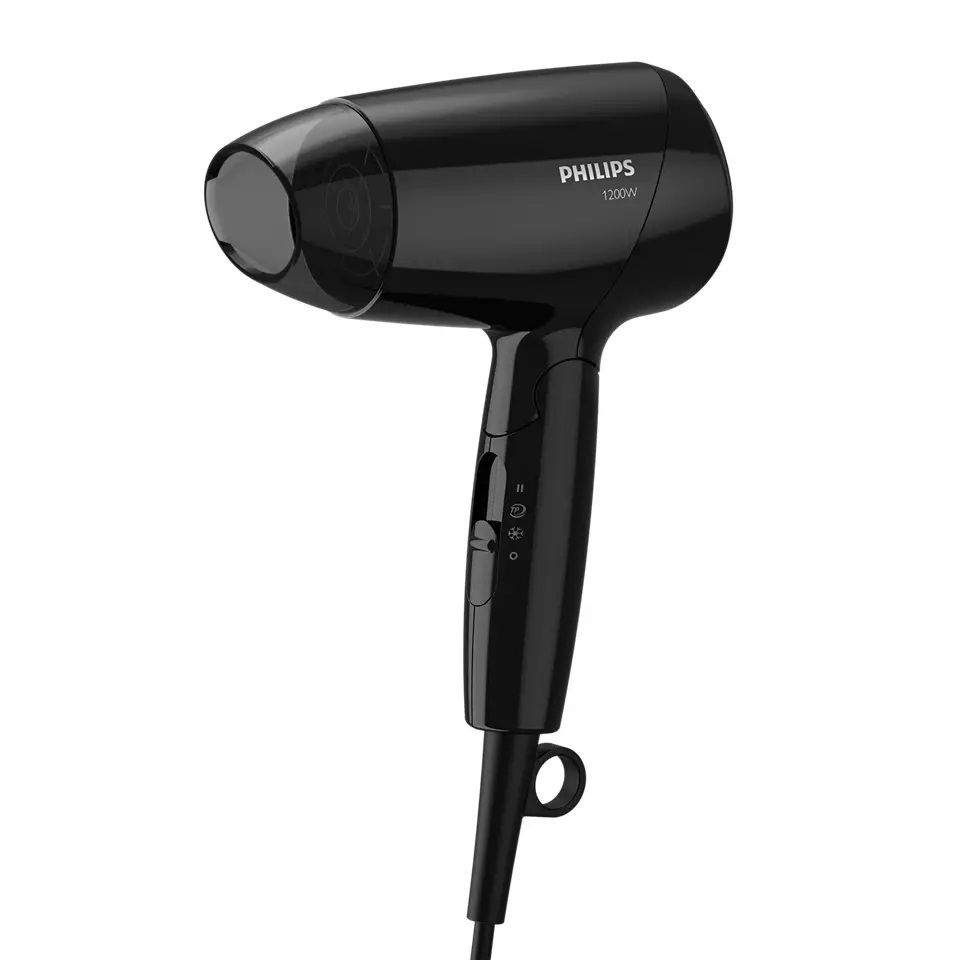 Фен Philips BHC010/10, компактный, 1200 Вт, 3 режима, 2 скорости, чёрный  #1