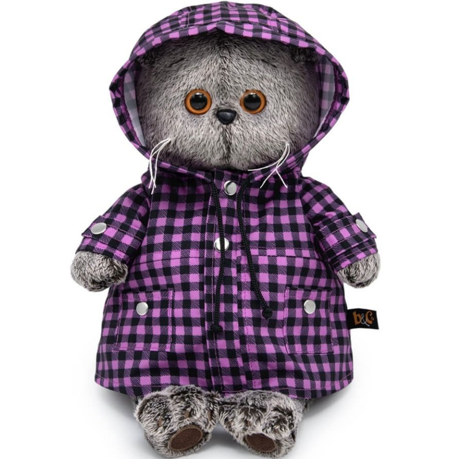 Кот Басик Ks30-261 в клетчатом плаще 30 см (Серый) - купить с доставкой ...