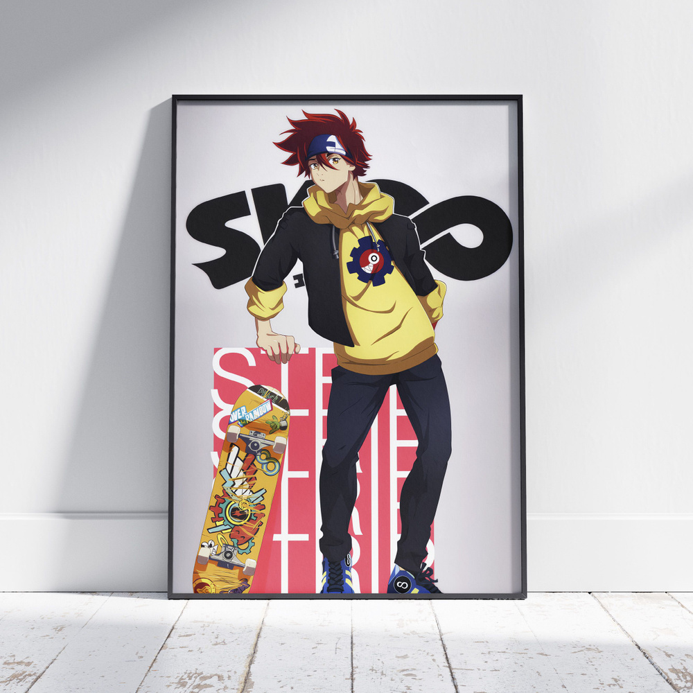 Плакат на стену для интерьера На скейте в бесконечность (SK8 the Infinity - Рэки Кян 5) - Постер по аниме #1