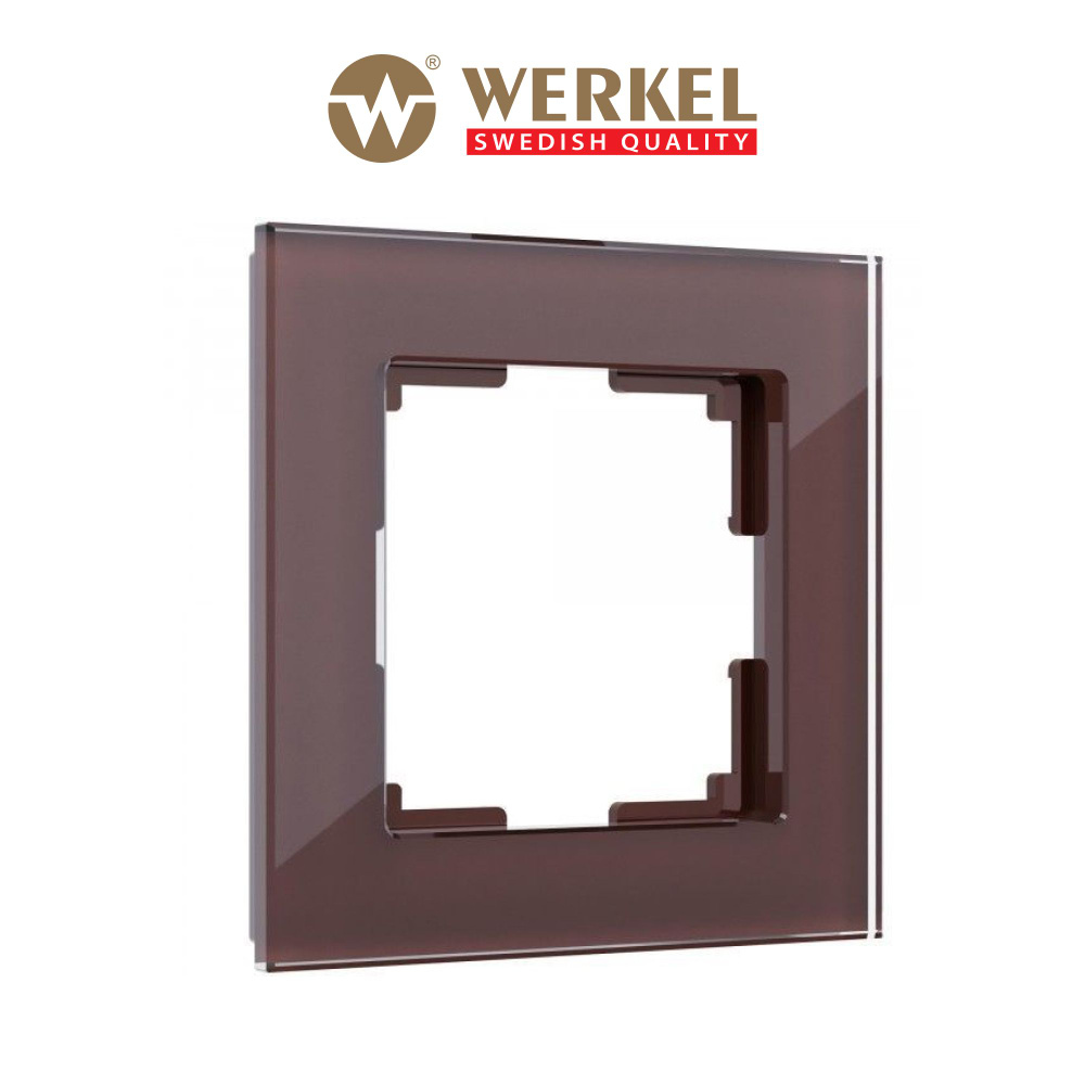 Рамка для выключателей и розеток из стекла на 1 пост Werkel Favorit W0011118 мокко  #1