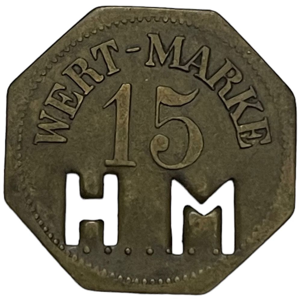 Германия (Веймарская Республика) Лейпциг 15 пфеннигов 1920 г. (Ценная марка HM)  #1
