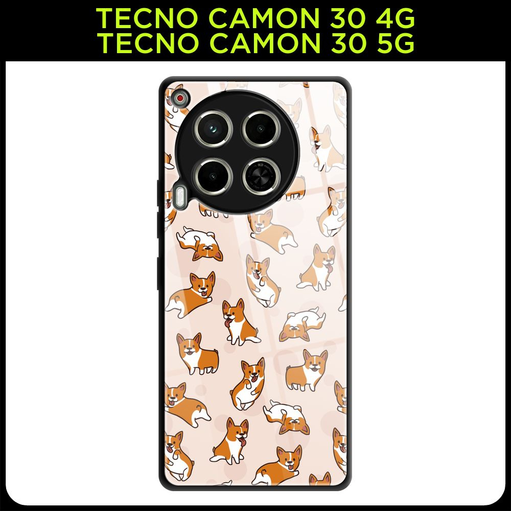 Стеклянный чехол на Tecno Camon 30 4G/Tecno Camon 30 5G / Текно Камон 30 4G/Текно Камон 30 5G с принтом #1