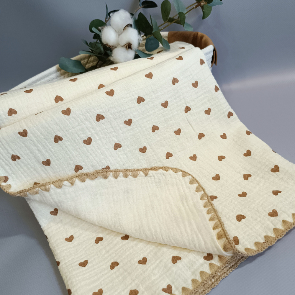 Плед - одеяло для новорожденного муслиновый 4-слойный Bambini Love  #1