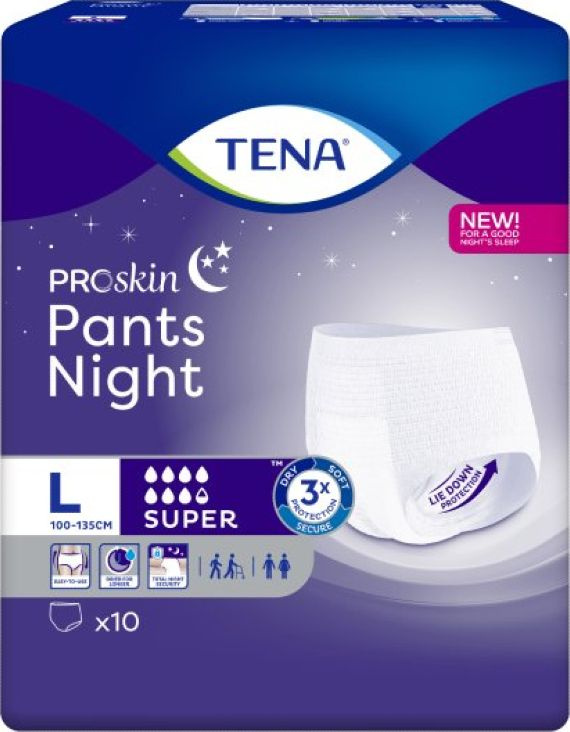 Подгузники-трусы для взрослых Tena / Тена Pants Night Super ночные, размер L, обхват бедер 100-135см, #1