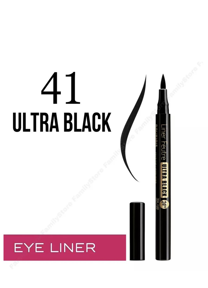 Bourjois Подводка-фломастер Liner Feutre, оттенок 41 Ultra black #1