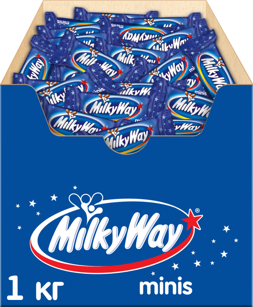 Конфеты шоколадные батончики Milky Way Minis, 1 кг / Молочный шоколад, нуга  #1