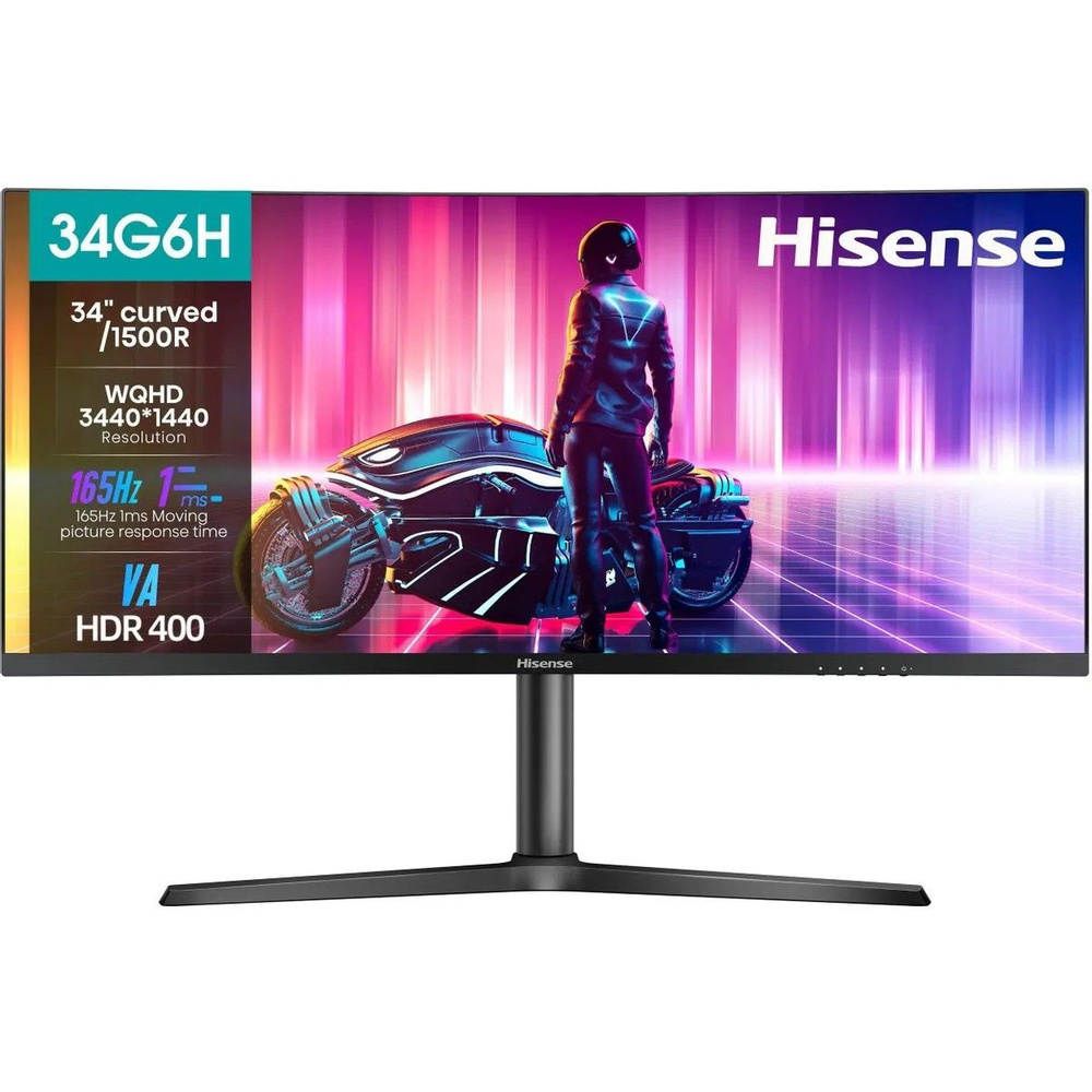 Hisense 34" Монитор 34G6H, VA, 3440x1440, 165 Гц, черный #1