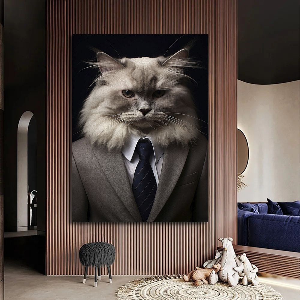 Картина Деловой кот, Персидская кошка, 30х40 см. #1