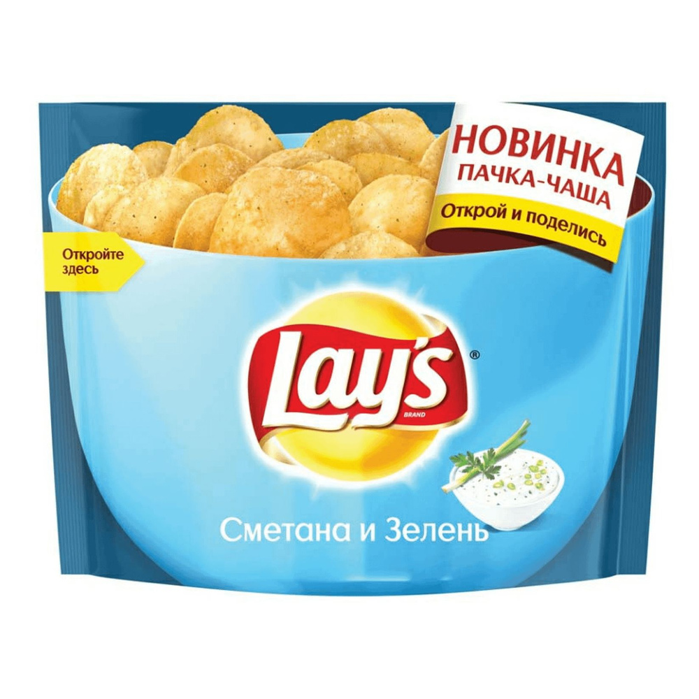 Чипсы картофельные Lay's сметана и зелень 240 г - купить с доставкой по ...