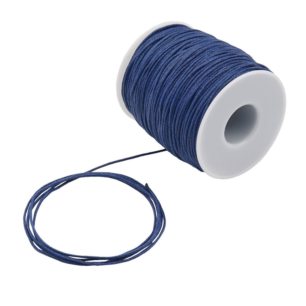 Шнур вощеный для шитья, рукоделия, 1 мм*100 м, синий, Айрис #1