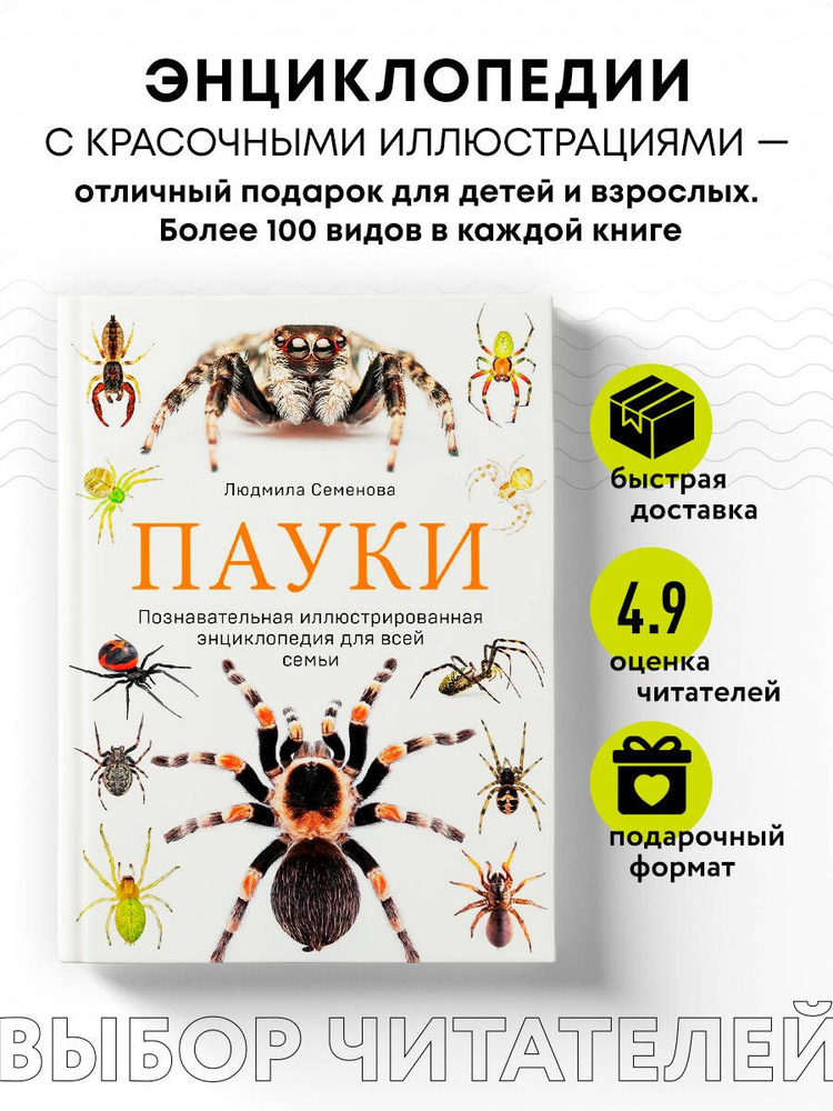 Пауки. Познавательная иллюстрированная энциклопедия для всей семьи | Семенова Людмила Семеновна  #1