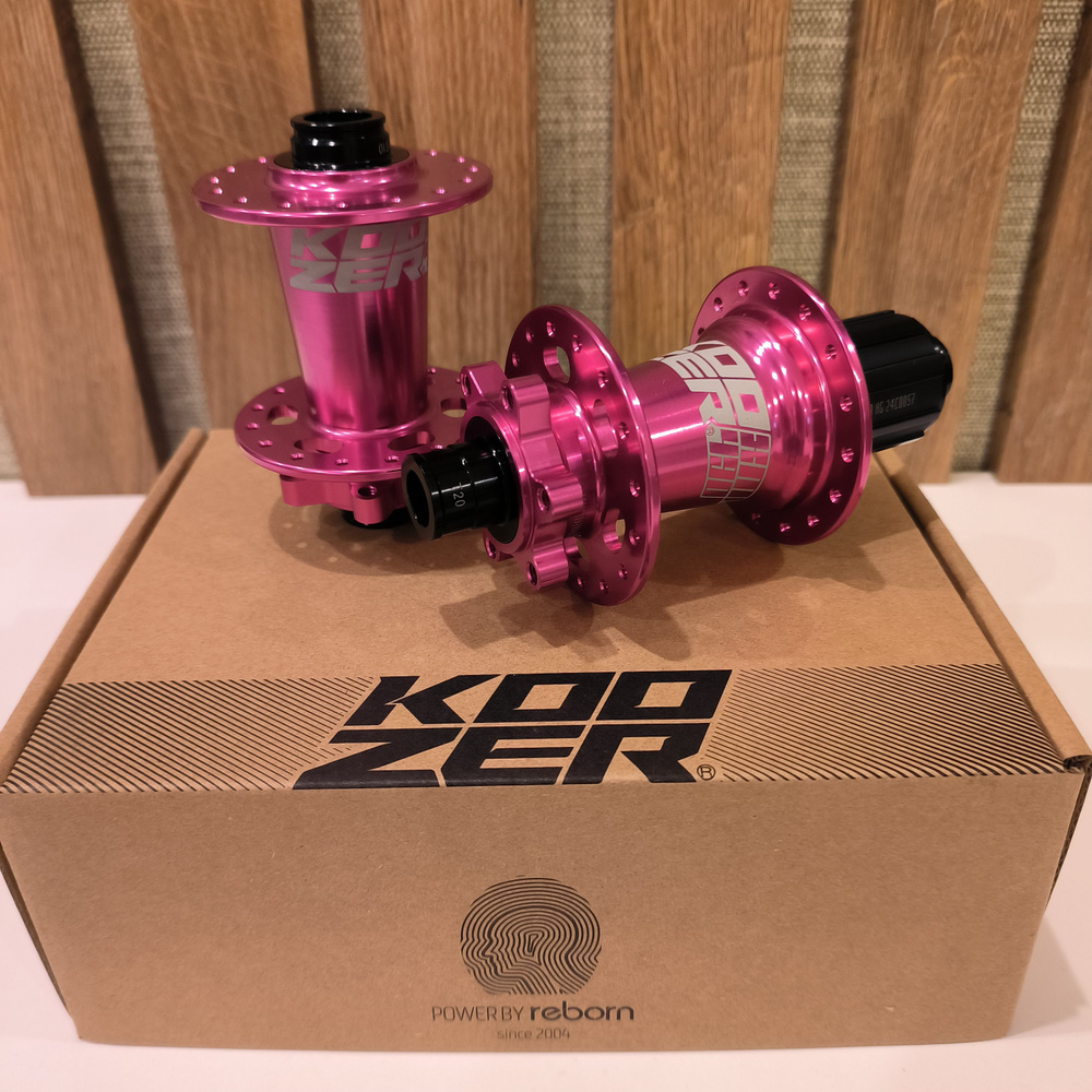 Комплект втулок Koozer XM490 PRO (pair), 15x100/12x142, 32Н, барабан HG, розовый  #1