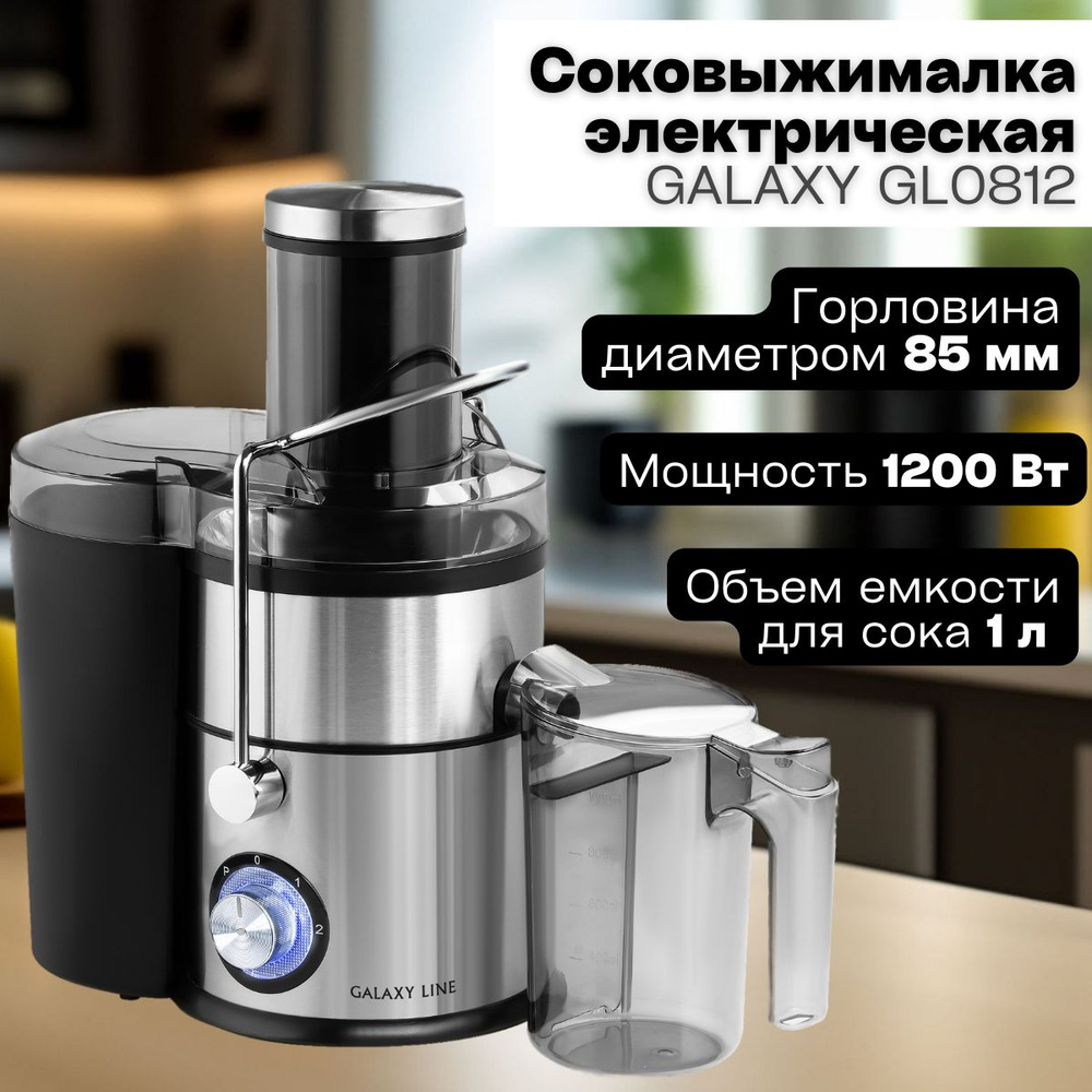 Соковыжималка электрическая GALAXY LINE GL0812 (1200 Вт, 24000об/мин, V емкости для сока 1л, 2 скорости) #1