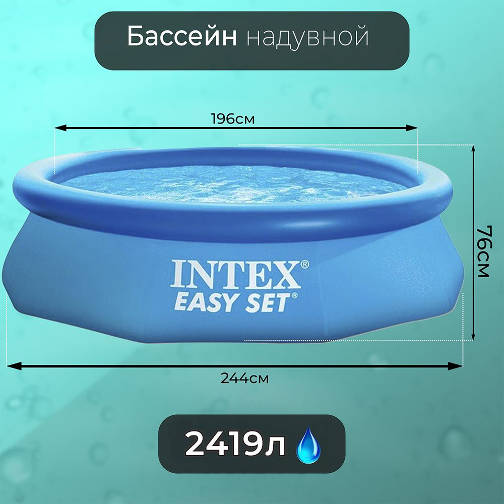 Бассейн надувной круглый детский 244х76см Intex 28110NP #1