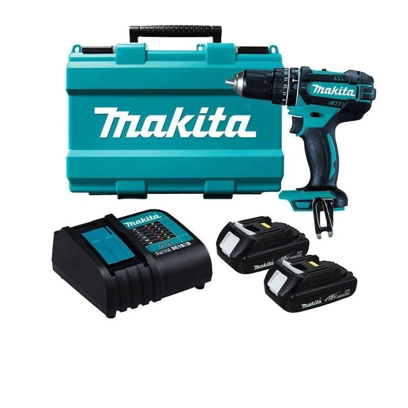 Аккумуляторная ударная дрель-шуруповерт, LXT, 18V Makita DHP482SYE (18V, 2 x 1.5Ah, Li-Ion)  #1