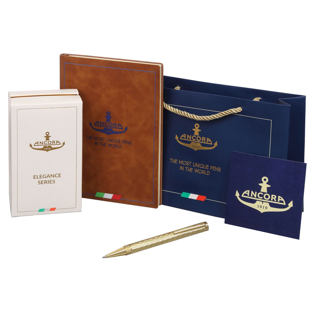 Лимитированная ручка Ancora 1919 Italia Sovereign "Yellow Frost" подарочный набор с ежедневником А5 и #1