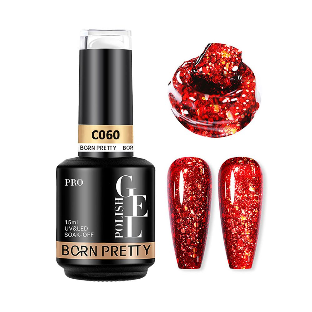 Born Pretty, PRO Gel Polish - витражный Гель лак для ногтей с блестками C060, 15 мл  #1