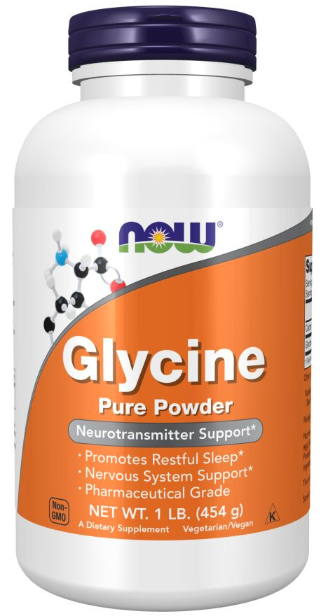 Глицин в порошке 454 г, Now Glycine Pure Powder 1 lb, Поддерживает когнитивные функции, Улучшает качество #1