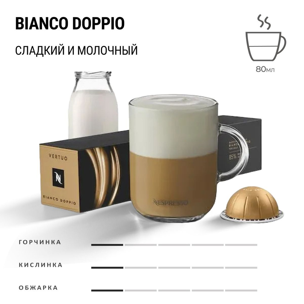 Кофе Nespresso Vertuo Bianco Doppio 10 шт, для капсульной кофемашины Vertuo  #1