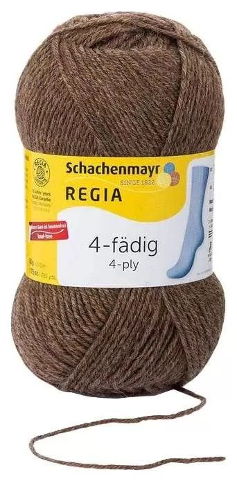 Пряжа Regia 4-fadig 50g /Регия 4-фэдиг 50г/ 75% шерсть, 25% полиамид/пряжа 4-нитки, 9801276 (02140, borke #1