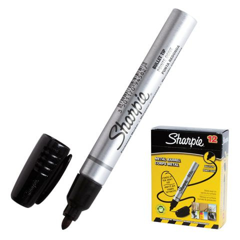 Маркер перманентный SHARPIE "Metal Barrel", ЧЕРНЫЙ, 1,3 мм, металлический корпус, S0945720  #1