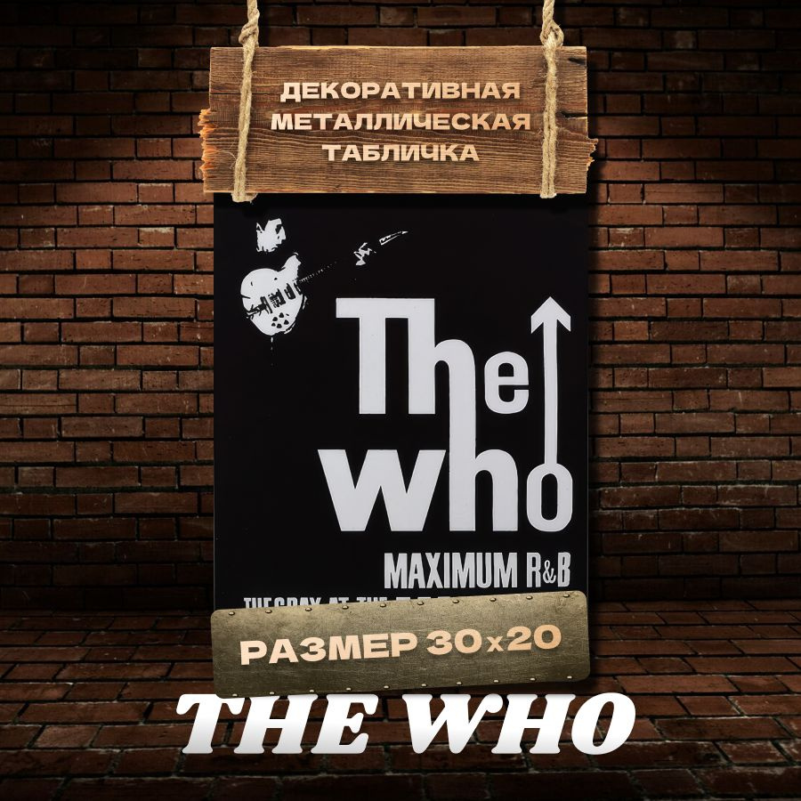 Табличка на стену металлическая декоративная THE WHO винтаж 20х30 см  #1