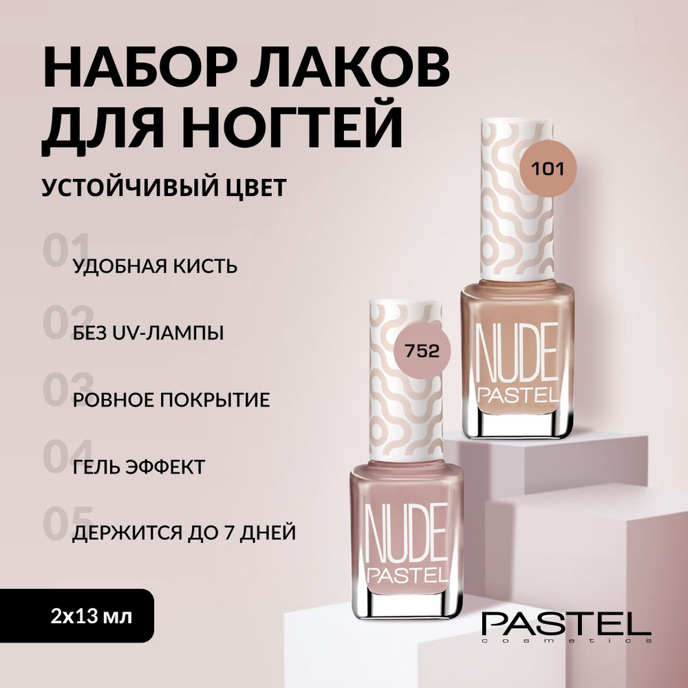 Набор лаков для ногтей для маникюра Pastel, без лампы, обычный  #1